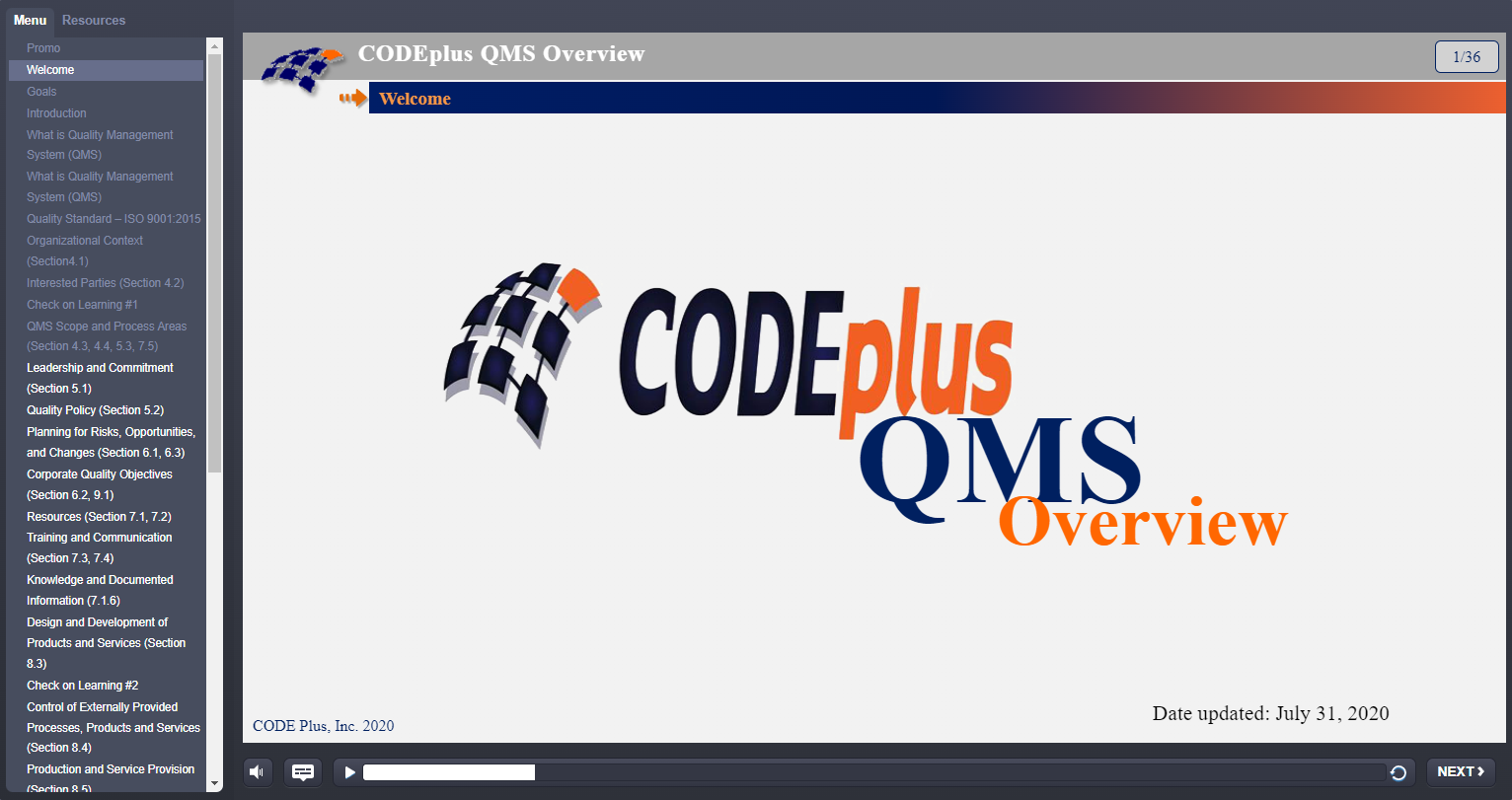 Training done in Articulate Storyline 360